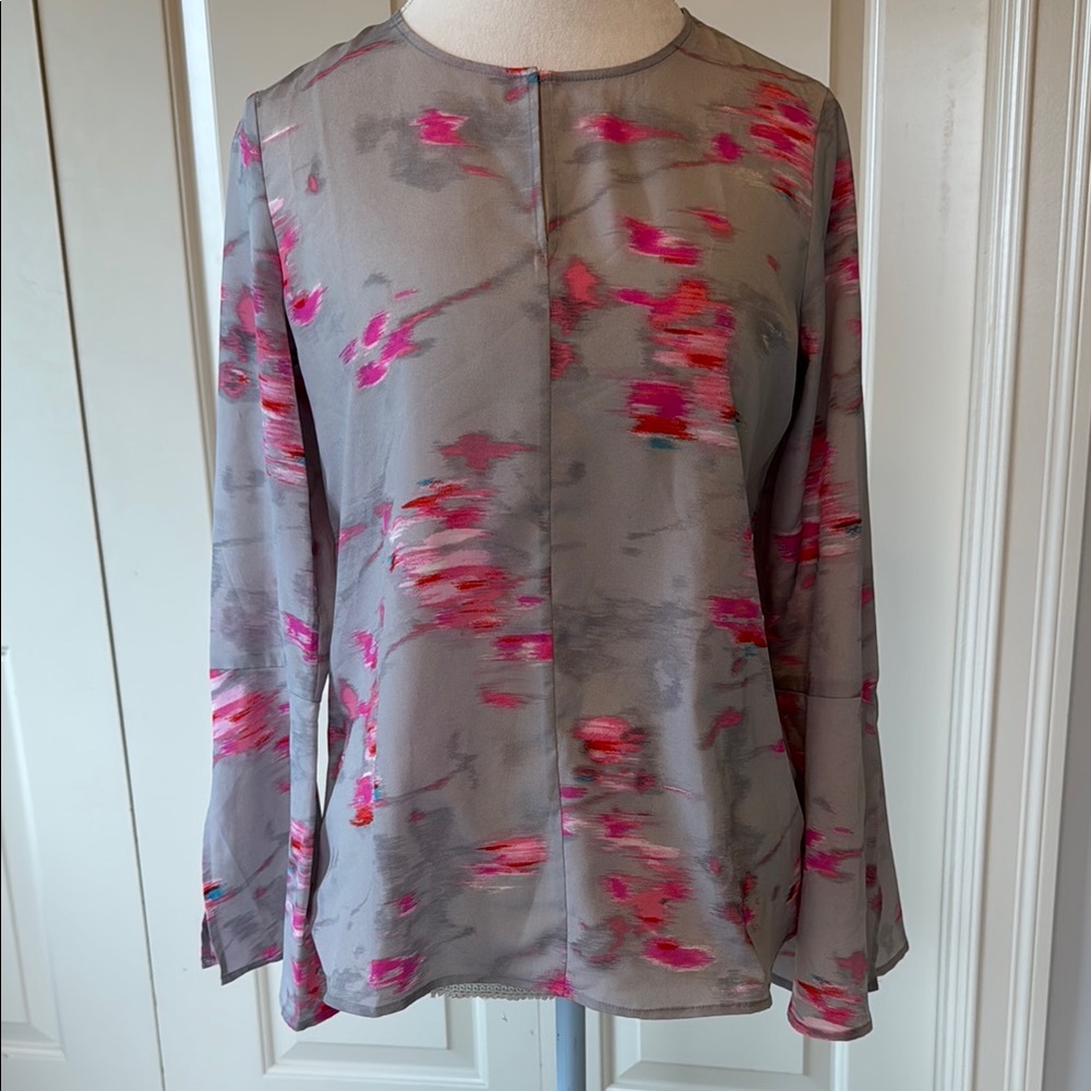Banana Republic Gray and Tan Relaxed Blouse